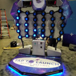 Speed of Light arcade with corporate branding for trade show rental in Las Vegas from Video Amusement