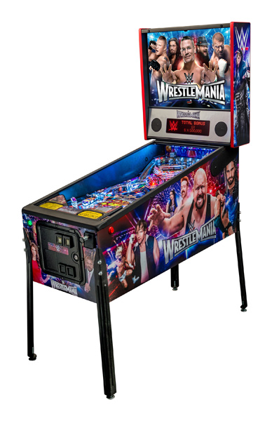 WWE Wrestlemania is the first pinball machine to feature new SPIKETM electronics hardware system.