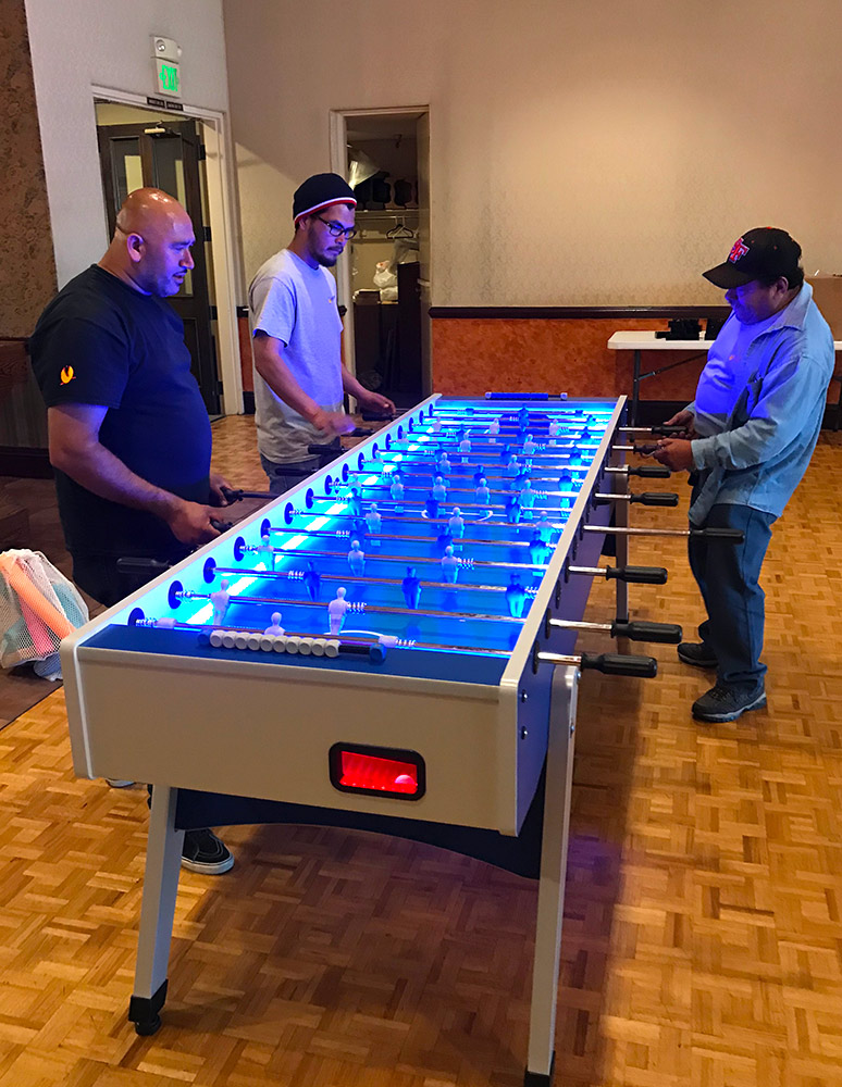 Giant LED Lighted Foosball Table Rental Giant LED Glowing Foosball