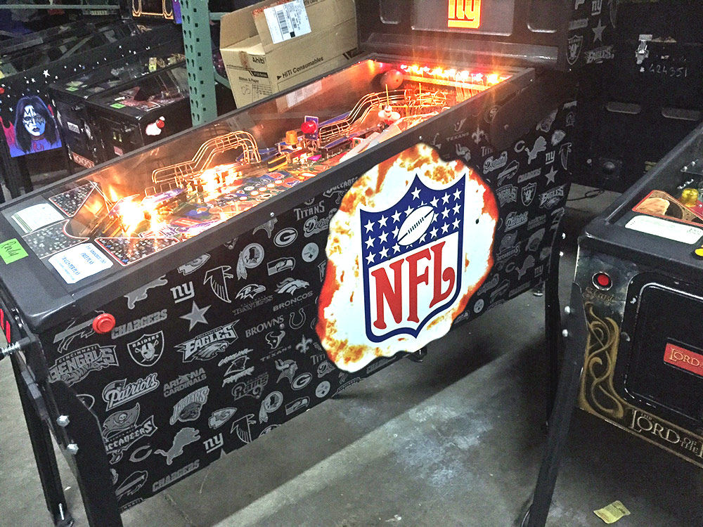 NFL Pinball Machine Arcade Party, Pinball Game Rental San Francisco
