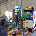 Space Invaders Frenzy Arcade Game with Top Scater Arcade Game at rental party in San Francisco from Video Amusement