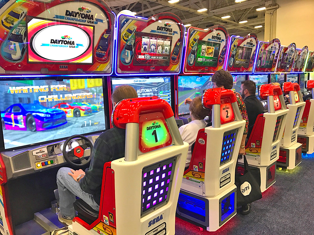 New SAGA games on a display Amusement EXPO Dallas TX 
