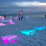 LED Lighted corn holes at event rental from Video Amusement