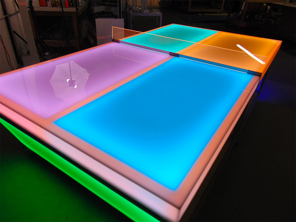 LED Lighted Ping Pong Table Tennins for Rent LED Table Rental San