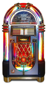The jukebox is a remake of the originalWurlitzer 1015 model.