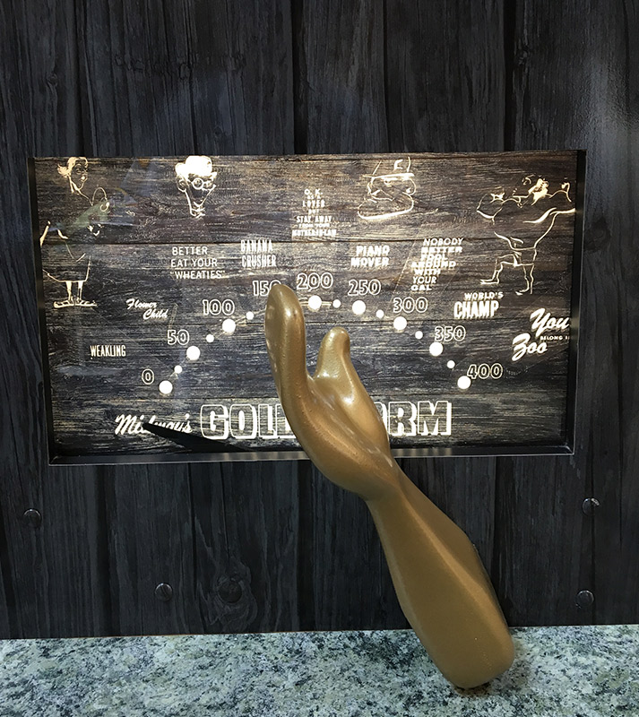 Detail of Golden Arm display