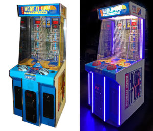 Comparing classic old look and new updated game with LED lights.