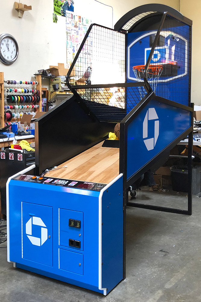 NBA Game Time arcade basketball game custom branded for the new Chase Center in San Francisco from Video Amusement
