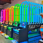Hyper Shoot basketball arcade game getting ready for a party in Las Vegas
