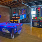Air FX Air hockey game with NFL Two Minute Drill arcade game event rental in Los Angeles Staple Center