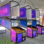 Custom branded NBA Hoops basketball arcade game for Nike rental event in Los Angeles from Video Amusement.