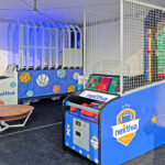 Hyper Shoot and NFL 2 Minute Drill arcade games branded for rental event in Las Vegas provided by Video Amusement San Francisco.