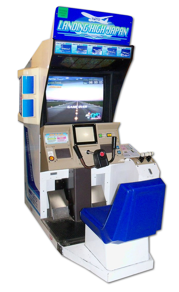 Landing High Japan commercial airplane simulator arcade game Taito available for rent from Video Amusement San Francisco California