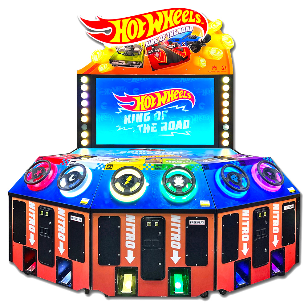 Hot Wheels 6-player Racing Arcade Game available for rent from Video Amusement arcade games