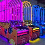 Hyper Shoot Basketball with LED lights and corporate promotional branding for Coachella Music Festival from Video Amusement Leasing