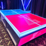 LED Lighted Ping Pong Table Tennis with custom graphics for a Bat Mitzvah party