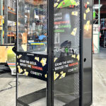 Money booth with corporate branding ready for delivery to trade show in Los Angeles