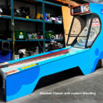 Classic Skeeball arcade game with custom branding available for lease rent from Video Amusement Los Angeles