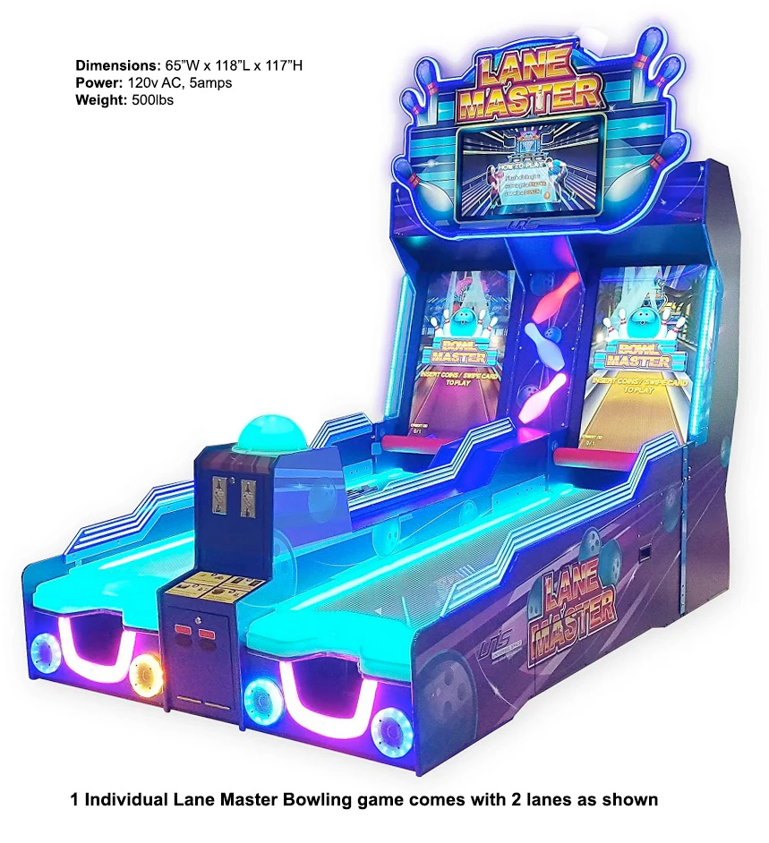 Lane Master bowling arcade game available for rent lease hire from Video Amusement San Francisco BAy Area