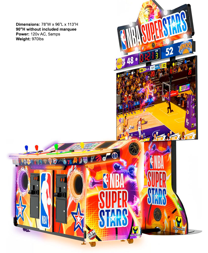 NBA Superstar Arcade Game from Raw Thrills available for rent from Video Amusement San Francisco Los Angeles
