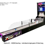 Neon Bowling single individual lane 18 foot long from ICE Games available for rent from Video Amusement San Francisco California Option 1