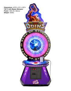 Odins Hammer Strike arcade game from ICE Games test you power skill available for rent from Video Amusement San Francisco Los Angeles