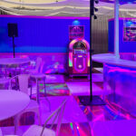 Rockola Bubbler CD Jukebox at rental corporate event Las Vegas convention center from Video Amusement Las Vegas Nevada