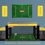 Sit Down Soccer table game with corporate wrapping ready for your next rental event from Video Amusement San Francisco California