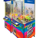 Wonder Claw Machine Prize Crane Game with custom corporate branding for trade show rental from Video Amusement Las Vegas