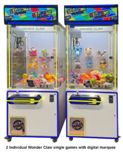 Wonder Claw Machine Prize Crane Game with modern cabinet design for rent lease or hire from Video Amusement San Francisco San Jose