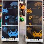 Matching Wonder Claw games with complete corporate branding on all sides ready a convention in San Francisco by Video Amusement